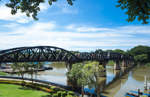 The Bridge Over the River Kwai with Train